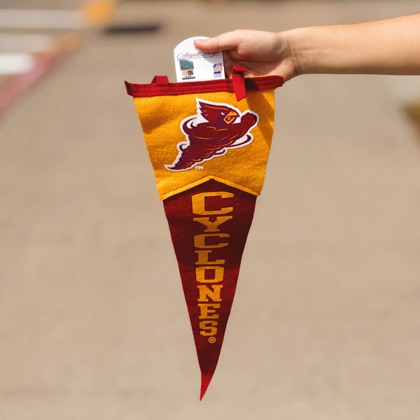 Punching Cy Cardinal and Gold 2-Piece Pennant 7-inch x 18-inch front
